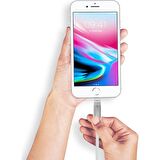 Global PSM06 Apple Uyumlu Lightning Hızlı Şarj Kablosu Beyaz 1 Metre