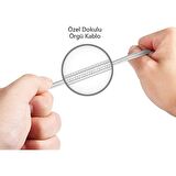 Global PSM06 Apple Uyumlu Lightning Hızlı Şarj Kablosu Beyaz 1 Metre
