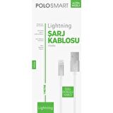 Global PSM06 Apple Uyumlu Lightning Hızlı Şarj Kablosu Beyaz 1 Metre