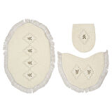 Queen Zambak Şekilli Nakışlı 3 Lü Set