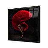 Dans Eden Kadın Çerçeveli Cam Tablo