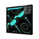 Soyut Grafik Çalışmaları Çerçeveli Cam Tablo