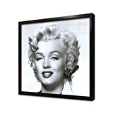 Siyah Beyaz Marilyn Monroe Çerçeveli Cam Tablo