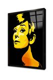 Audrey Hepburn Çerçeveli Cam Tablo