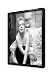 Marilyn Monroe Çerçeveli Cam Tablo