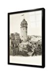 İstanbul Eski Galata Çerçeveli Cam Tablo