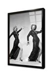 Siyah Beyaz Marilyn Monroe Çerçeveli Cam Tablo