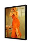 Renkli Marilyn Monroe Çerçeveli Cam Tablo