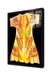 Sarı Kaftan Çerçeveli Cam Tablo