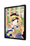 Japon Kadın Çerçeveli Cam Tablo