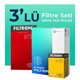 Filtron Citroen C3 1.2 Benzinli Filtre Bakım Seti (2016-2023)  3 Lü