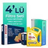 BOSCH Fiat Doblo 1.4 Benzinli Filtre Bakım Seti Shell Motor Yağlı (2001-2010) 4 Lü