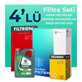 Filtron Hyundai i20 1.2 Benzin Filtre Bakım Seti Castrol Motor Yağlı (2009-2012) 4 Lü