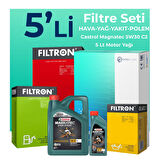 Filtron Kia Venga 1.6 Dizel Filtre Bakım Seti Castrol Motor Yağlı (2010-2014) 5 Li