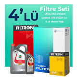 Filtron Renault Talisman 1.6 Dizel Filtre Bakım Seti Castrol Motor Yağlı (2015-2018) 4 Lü