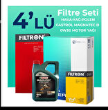 Filtron Peugeot 3008 1.6 Benzin THP Filtre Bakım Seti Castrol Motor Yağlı (2010-2015) 4 Lü