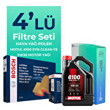 BOSCH Fiat Grande Punto 1.3 Dizel Filtre Bakım Seti Motul Motor Yağlı EURO 4 (2005-2013) 4 Lü