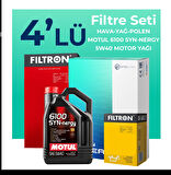 Filtron Fiat Linea 1.4 Benzin Filtre Bakım Seti Motul Motor Yağlı (2009-2017) 4 Lü