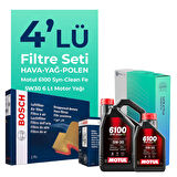 BOSCH Ford Mondeo 2.0 Dizel Filtre Bakım Seti Motul Motor Yağlı (2002-2008) 4 Lü