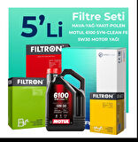Filtron Peugeot 5008 1.6 Dizel Filtre Bakım Seti Motul Motor Yağlı (2010-2014) 5 Li