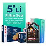BOSCH Peugeot 5008 1.6 BlueHDi Dizel Filtre Bakım Seti Motul Motor Yağlı (2016-2019) 5 Li
