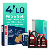 BOSCH Amarok 2.0 Dizel Filtre Bakım Seti Motul Motor Yağlı (2010-2017) 4 Lü