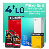 Filtron Volvo S90 2.0 Dizel B5 Filtre Bakım Seti Motul Motor Yağlı (2020-2024) 4 Lü