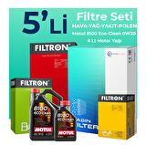 Filtron Ford Kuga 1.5 Dizel Manuel Filtre Bakım Seti Motul Motor Yağlı (2019-2023) 5 Li