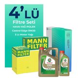 MANN Audi A3 35 TFSI 1.5 Filtre Bakım Seti Castrol Motor Yağlı (2020-2024) 4 Lü