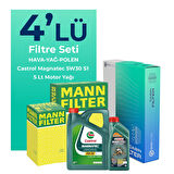 MANN Fiat Linea 1.6 Dizel Filtre Bakım Seti Castrol Motor Yağlı (2009-2017) 4 Lü