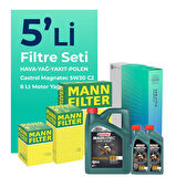 MANN Kia Rio 1.4 Dizel Filtre Bakım Seti Castrol Motor Yağlı (2011-2017) 5 Li