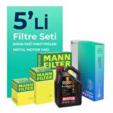 MANN Volkswagen Transporter T5 1.9 Dizel Filtre Bakım Seti Motul Motor Yağlı (2004-2009) 5 Li