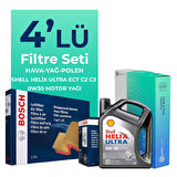 Bosch Ford EcoSport 1.5 Dizel Filtre Bakım Seti Shell Motor Yağlı (2018-2022) 4 Lü