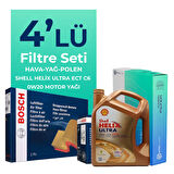 Bosch Ford Puma 1.0 Benzin Filtre Bakım Seti Shell Motor Yağlı (2020-2024) 4 Lü