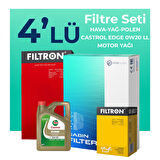 Filtron Honda HR-V 1.5 Hybrid Filtre Bakım Seti Castrol Motor Yağlı (2021-2024) 4 Lü