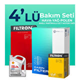 Filtron Peugeot 408 1.2 Benzin Filtre Bakım Seti Shell Motor Yağlı (2023-2025) 4 Lü