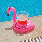 10 lu Set Pembe Flamingo Şişme Bardak Simidi İçecek Tutacağı