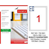 Tanex Etiket 199,6X289,1Mm Düz Tw-2001 A4 100 sayfa