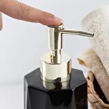 Porsima 3205 Seramik Sıvı Sabunluk - Tezgah Üstü Banyo Mutfak Lavabo Sabunluğu - 250 cc Siyah