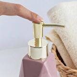Porsima 3203 Seramik Sıvı Sabunluk - Tezgah Üstü Banyo Mutfak Lavabo Sabunluğu - 250 cc Pudra