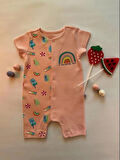 Kız Bebek Kısa Kol Şort Tulum Parçalı Romper 100% Cotton Çıtçıtlı
