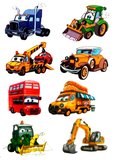 Dekoratif Etiket Sticker Kamyonlar 80X120Mm Dl-042 - 4 adet