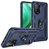 Xiaomi Mi 10T 5G Kılıf Zore Vega Yüzük Standlı Zırh Kılıf