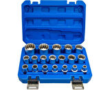 1/2" Spline 12 Köşe Lokma Anahtar Takımı 19 Parça