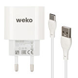 Weko WK-21442 3 Amper Cep Telefonu Şarj Aleti Adaptörü Type-c To Usb Kablolu