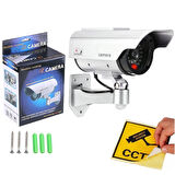 Powermaster Kırmızı Ledli Maket Kamera Caydırıcı Sah te Kamera Gerçek Görünümlü Pilli Işıklı Güvenlik Kamerası