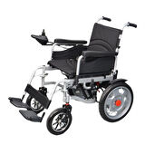 Poylin P200E Katlanabilir Akülü Tekerlekli Sandalye | Çelik Gövde, 120 kg Taşıma Kapasiteli, Elektromanyetik Frenli