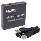 Powermaster PM-2620 4K Uyumlu 1080P USB 2.0 HDMI Video Capture Kart Mikrofon Girişli 