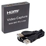 Powermaster PM-2620 4K Uyumlu 1080P USB 2.0 HDMI Video Capture Kart Mikrofon Girişli 