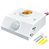 Ayt Ledx DY-102 Abs 360 PIR Harekete Duyarlı Sensörlü E27 Duy Aparatı Zaman Hasasiyet Ayarlı 